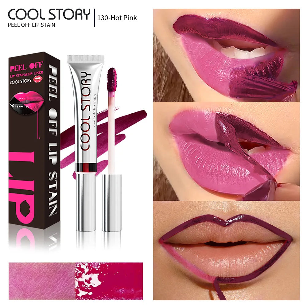 2-in-1 Matte Peel-Off Lip Stain & Liner | Long-Lasting Color