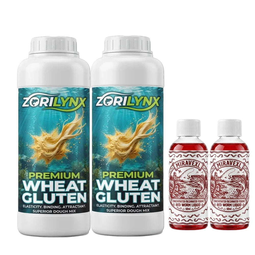 Bloodworm Liquid & Wheat Gluten Fishing Bait Additive Set