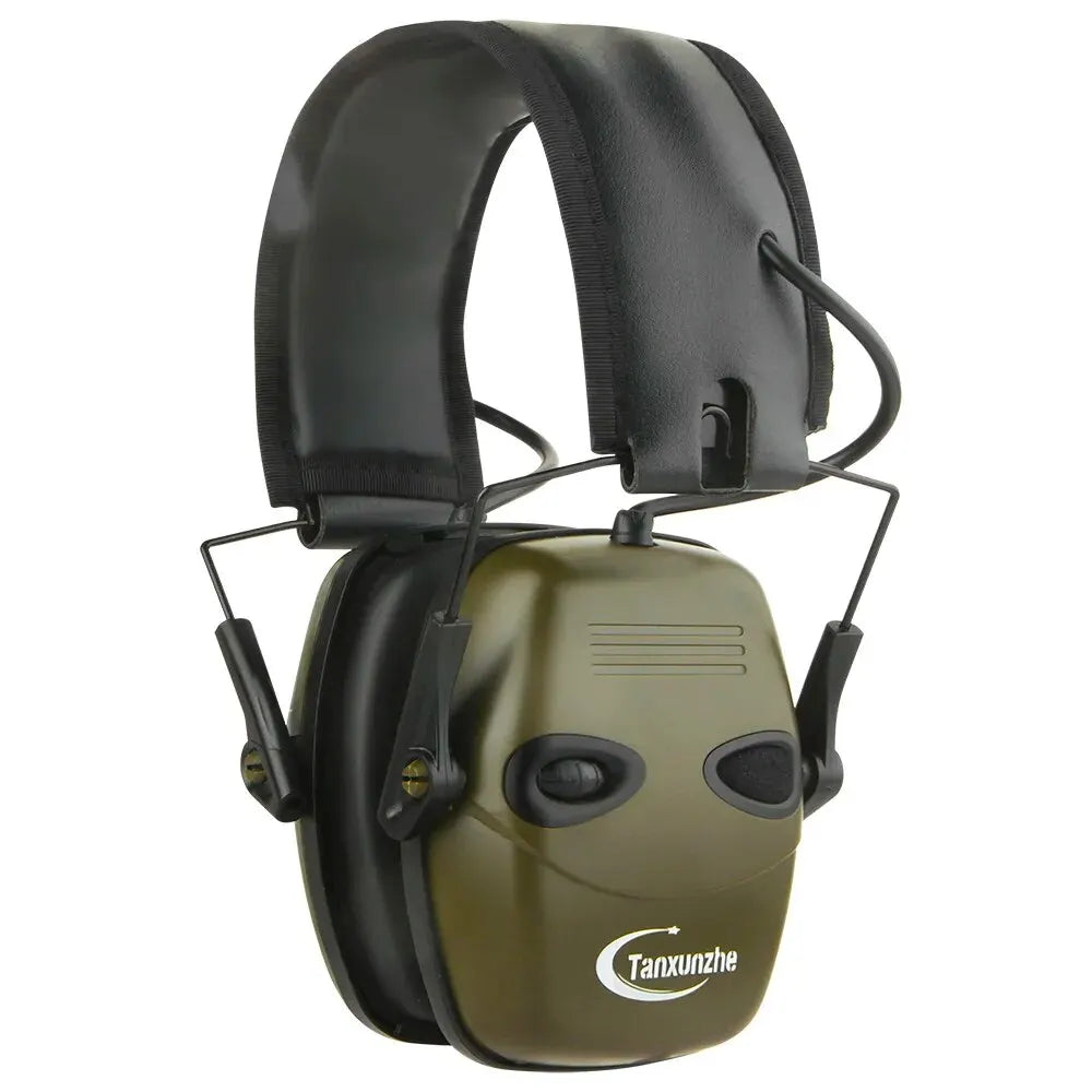 Tactical Electronic Shooting Earmuff Case Anti-noise Headphone Sound Amplification Hearing Protection Headset Foldable Earmuffs Peaceful Pleasures Health and Wellness green