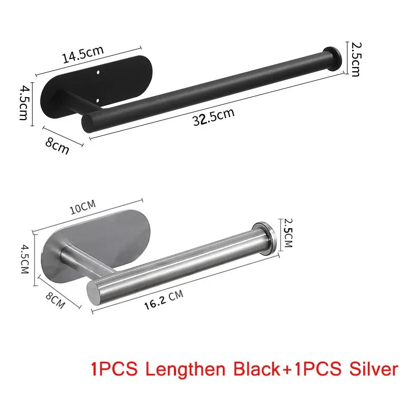 Adhesive Toilet Roll Holder | 304 Stainless Steel, No Drill