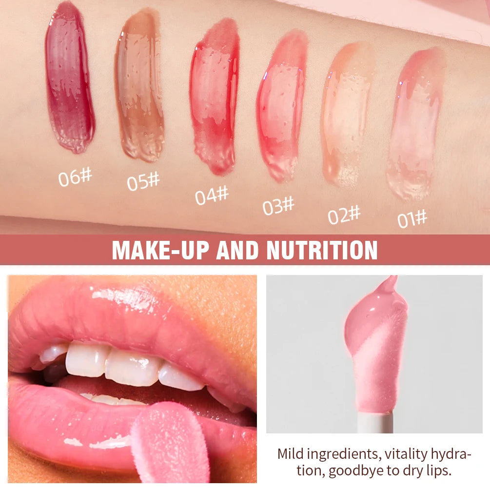 QIBEST Mirror Pearl Lip Gloss Long-lasting Moisturising Lipstick High Gloss Lip Glaze Tinted Lip Oil Plumper Cosmetics Lipgloss Peaceful Pleasures Health and Wellness