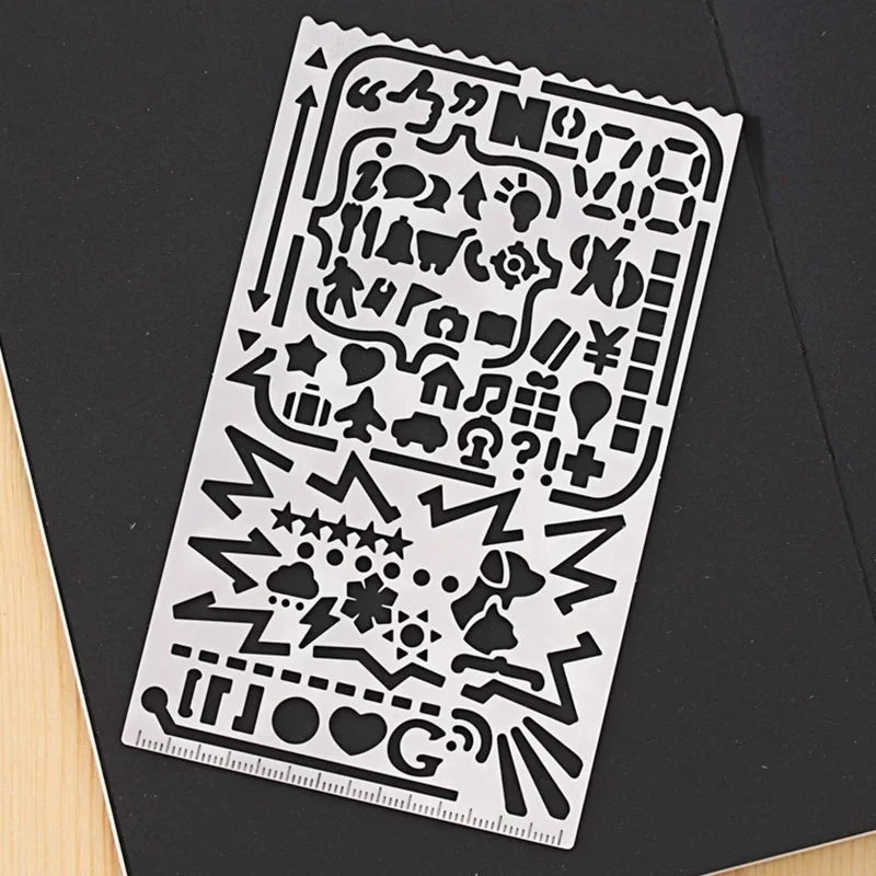 2-Pack Vintage Stainless Steel Stencil Templates Portable Hollow