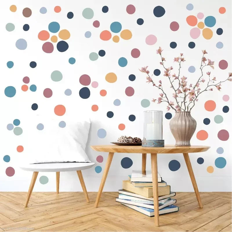 1 Set Polka Dots Irregular Circle Pattern Wall Stickers for Kids Room Baby Nursery Room Wall Decals School Kindergarten PVC Peaceful Pleasures Health and Wellness