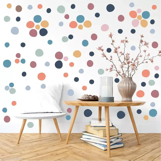 Multi-Color Dots Wall Stickers Vinyl Polka Dots Decals Circle Wall Stickers for Kids Boys Girls Bedroom Living Room Wall Decor Peaceful Pleasures Health and Wellness 30cmx22cmx1pcs