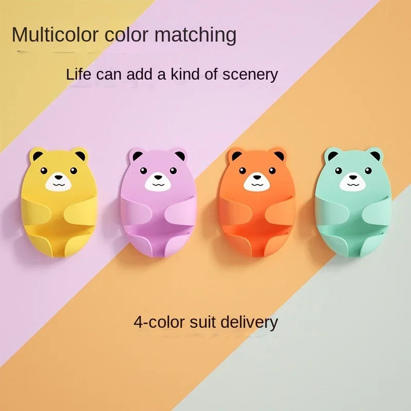 Bear Shaped Adhesive Wall Hooks – No-Drill Plug & Cord Organizer Adhesive Wall Hooks Peaceful Pleasures Health and Wellness