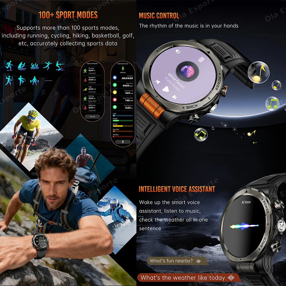 Ola Esporte HW12 AMOLED Smartwatch 1100mAh | Men's Sports