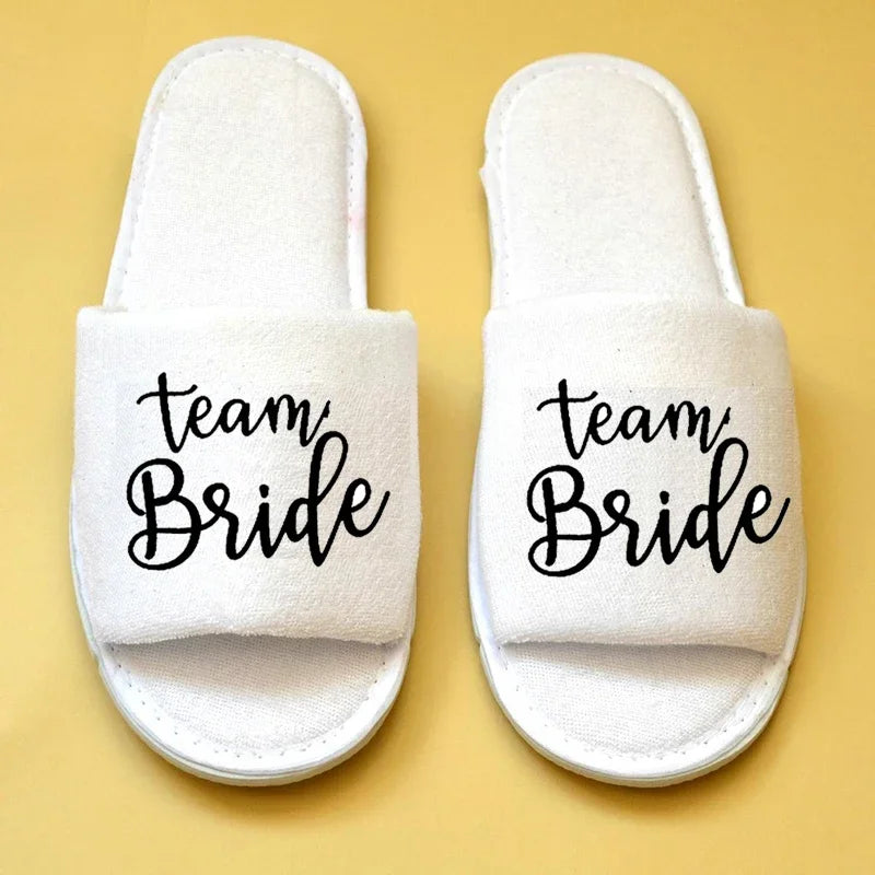 Bride & Groom Wedding Slippers | Bachelorette Bridal Gift
