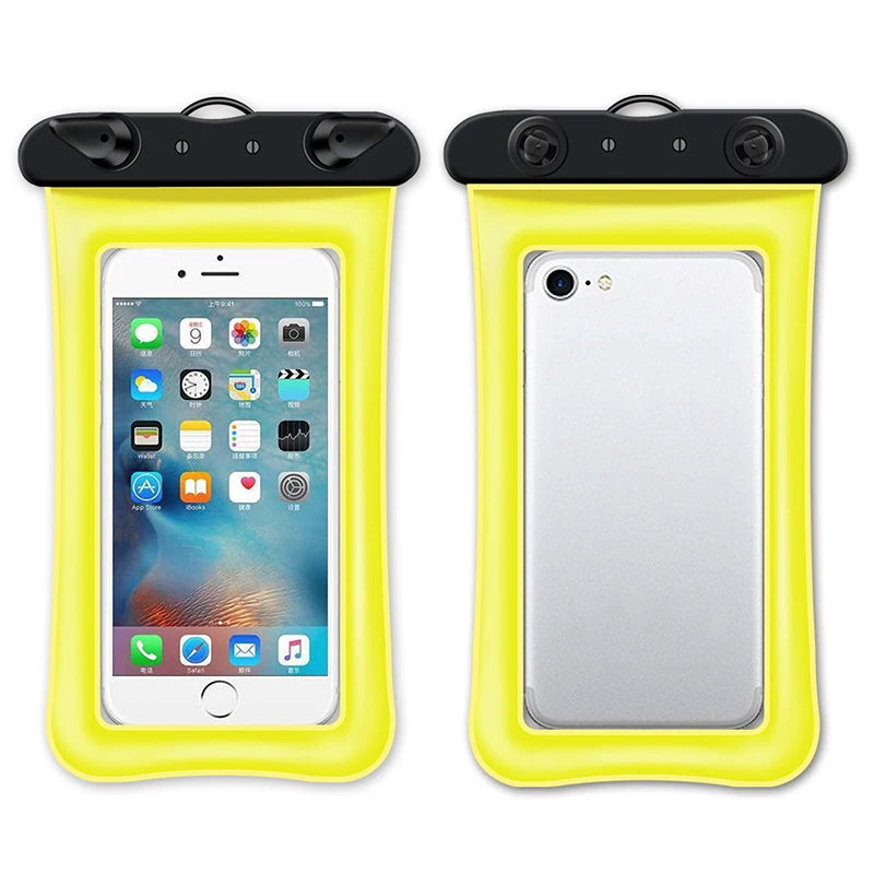 mobile phone bag waterproof phone pouch for swimming bag smartphone pouch underwater phone case phone cover waterproof pack Peaceful Pleasures Health and Wellness Yellow