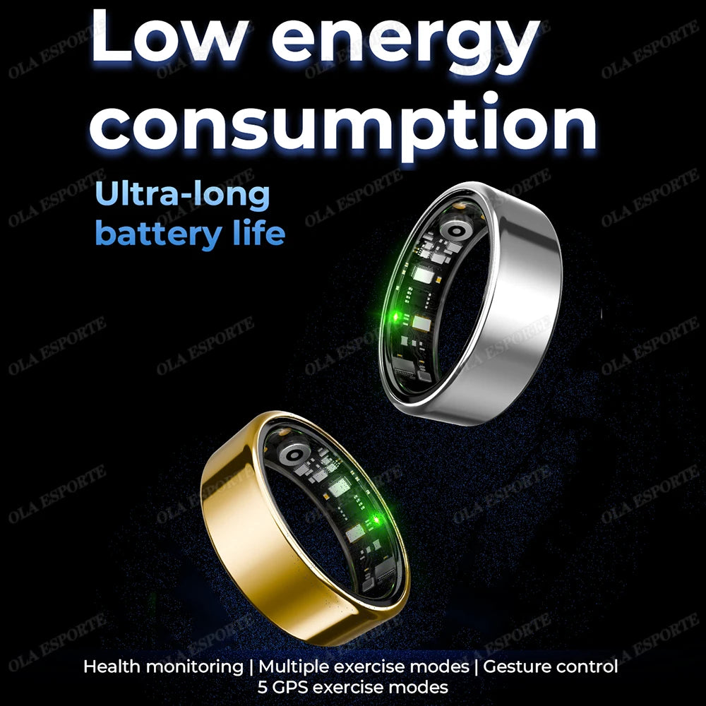 2026 New Smart Ring Men Women, Heart Rate Blood Oxygen and Sleep Monitor Smartring IP68 & 5ATM Waterproof, Multi-sport Mode Ring Peaceful Pleasures Health and Wellness