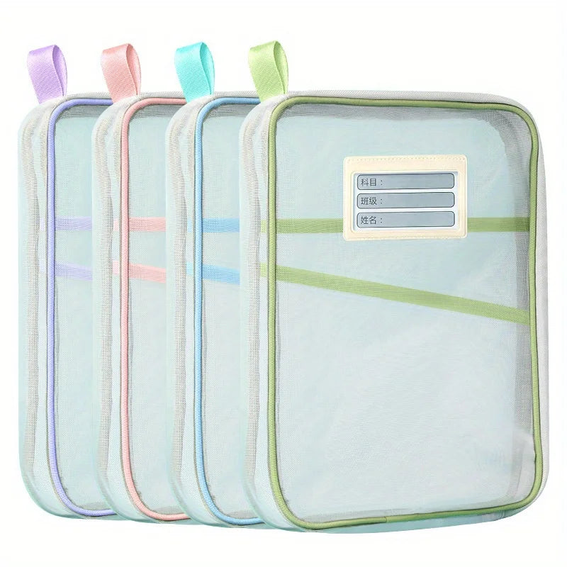 A4 Zipper File Folder – 3-Layer Nylon Mesh Document Organizer