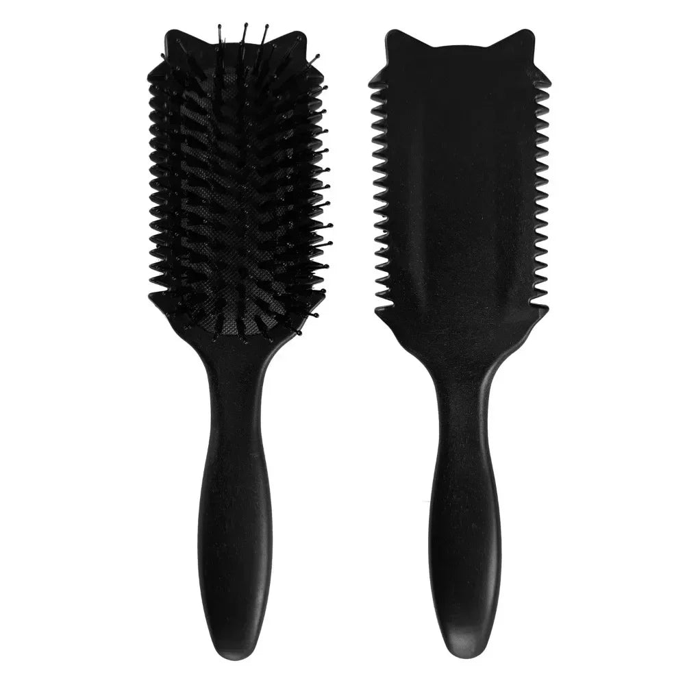 Boar Bristle Curl Defining Brush – Detangling Styling Comb