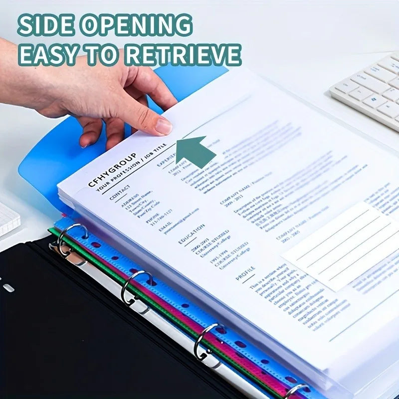 6-Pack Binder Pocket Organizer Folders – Expandable Plastic Envelopes