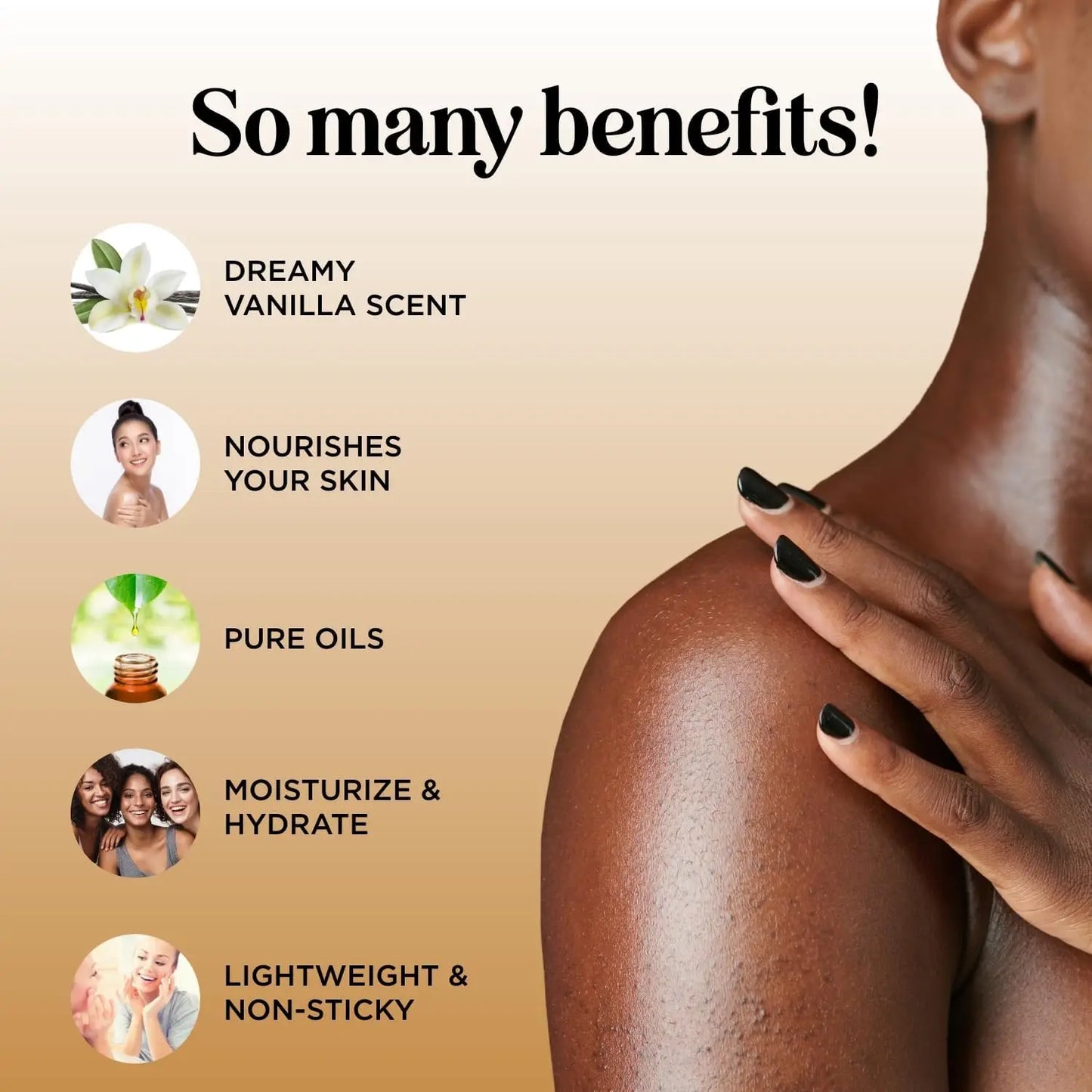Cashmere Vanilla Body Massage Oil Hydrating Nourishing Skin And Hair Glossy Oil Infused With Shea Butter And Jojoba Seed Oil Peaceful Pleasures Health and Wellness
