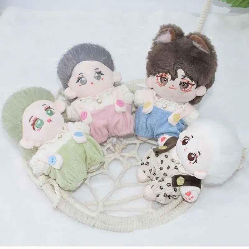 10cm Cotton Doll Outfit – Top & Overalls Fashion Clothes Set