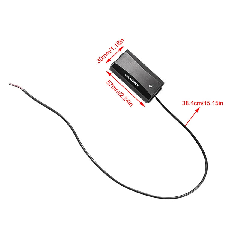 New 1PC Car Audio Gauge LED Display 12V Meter Waterproof Voltage Gauge Meter DC 12-60V Car Digital Voltmeter Peaceful Pleasures Health and Wellness