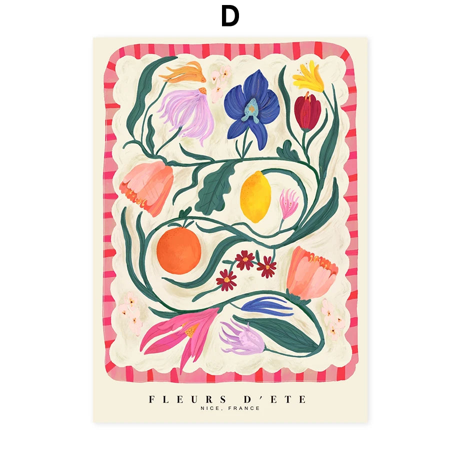 Colorful Flowers Minimalism Abstract Posters Wall Art Prints Decoration Canvas Painting Pictures Bedroom Living Room Decor Mu Peaceful Pleasures Health and Wellness D 50x70cm