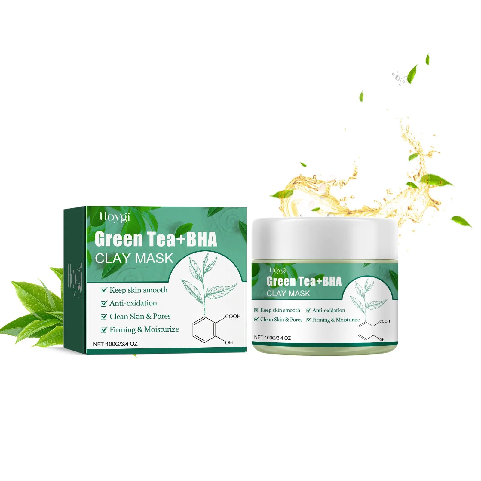 Green Tea Mask Pore Shrinking Oil Control Blackhead Removal Hyaluronic Acid Nourishing Moisturizing Face Wash Foam Face Cleanser Peaceful Pleasures Health and Wellness C