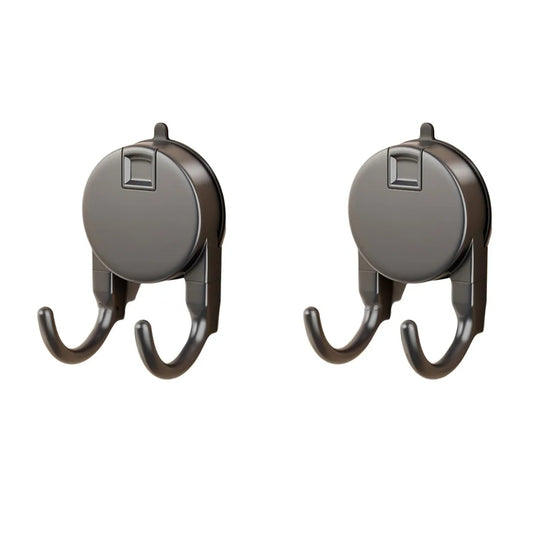 2-Pack Suction Cup Double Hooks – Waterproof Kitchen Storage Kitchen Storage Hooks Oasis Select Grey