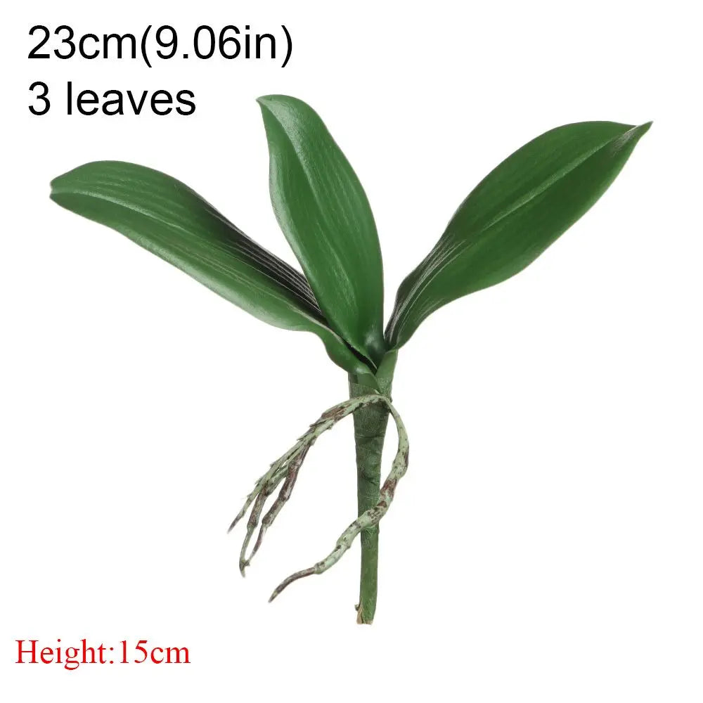 Artificial Phalaenopsis Orchid Leaf Bouquet | Faux Silk Home Decor
