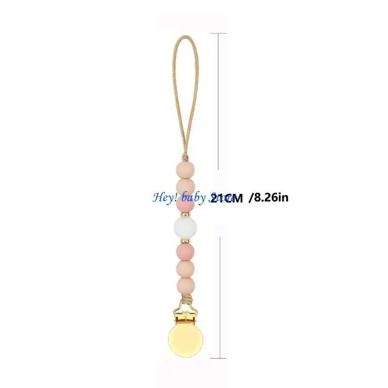 3-Pack Silicone Bead Pacifier Clips for Baby Boys & Girls