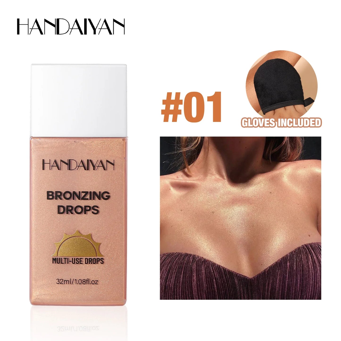 Waterproof Shimmer Bronze Body Foundation & Tanning Lotion