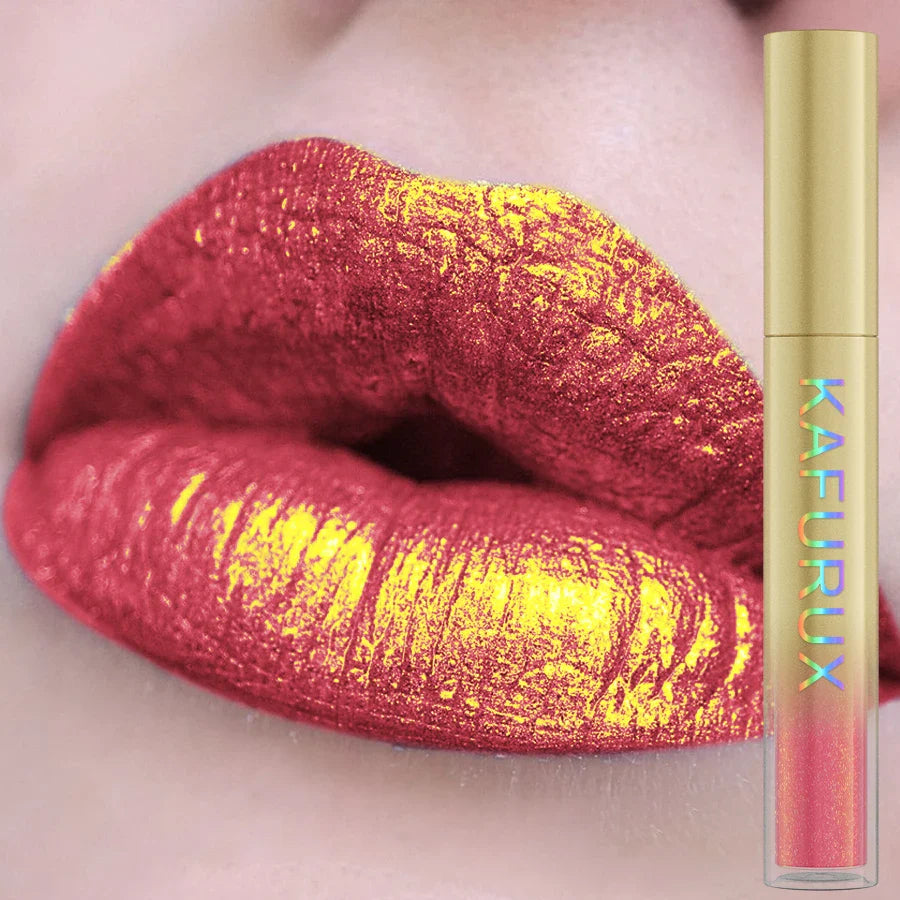 KAFURUX Glitter Lip Gloss – 14 Shades, Metallic & Waterproof