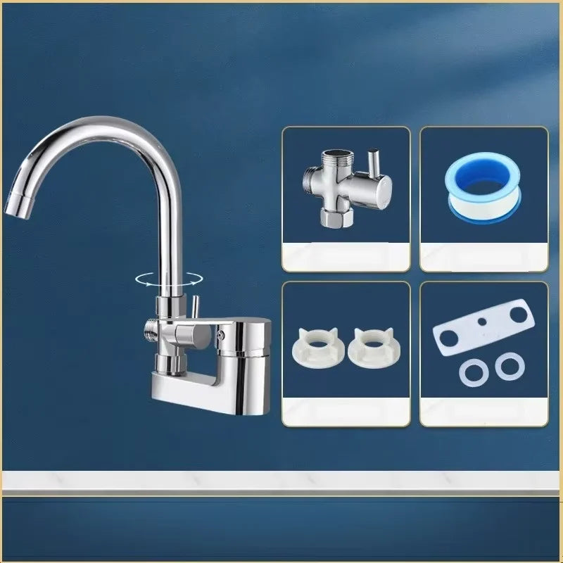 Chrome Single Handle Basin Faucet | Hot & Cold Mixer Valve