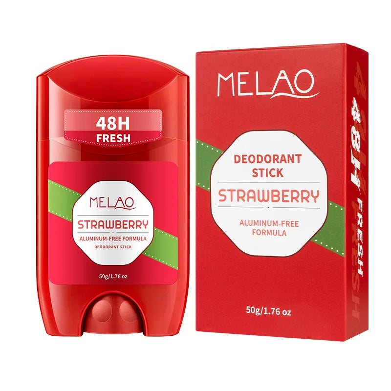 Strawberry Deodorant Stick 50g – Aluminum-Free 72-Hour Freshness