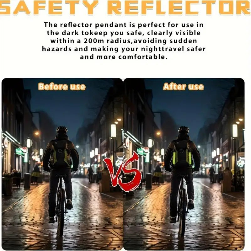 Reflective Safety Keychain Pendant Lightweight Portable Outdoor Reflector for Running Cycling Night Visibility Tool Peaceful Pleasures Health and Wellness