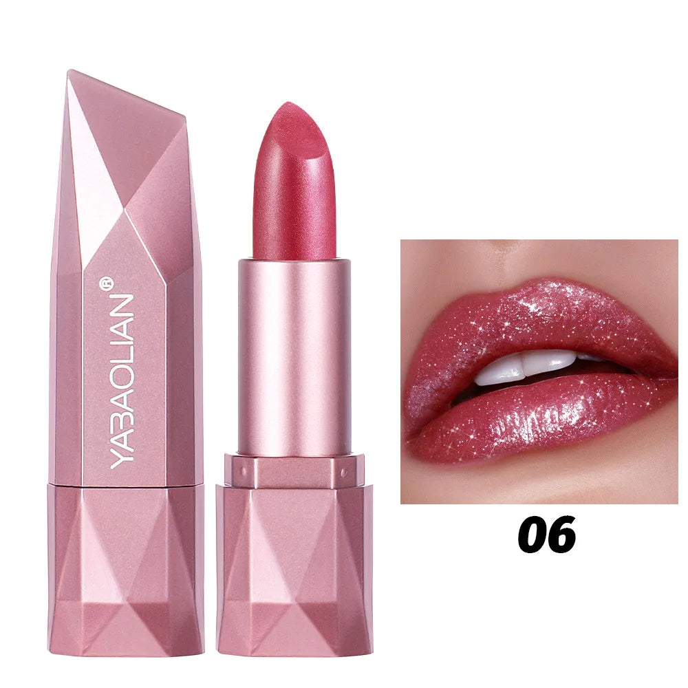 Diamond Shine Pearlescent Glitter Lipstick – High Gloss & Hydrating