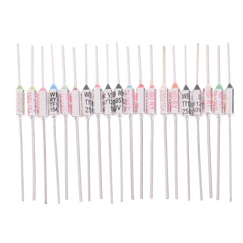 10Pcs TF Thermal Fuse RY 15A 250VTemperature 121C 125C 128C 130C 135C 140C 145C 150C 155C 160C 165C 167C 175C 180C 185C 192C Peaceful Pleasures Health and Wellness