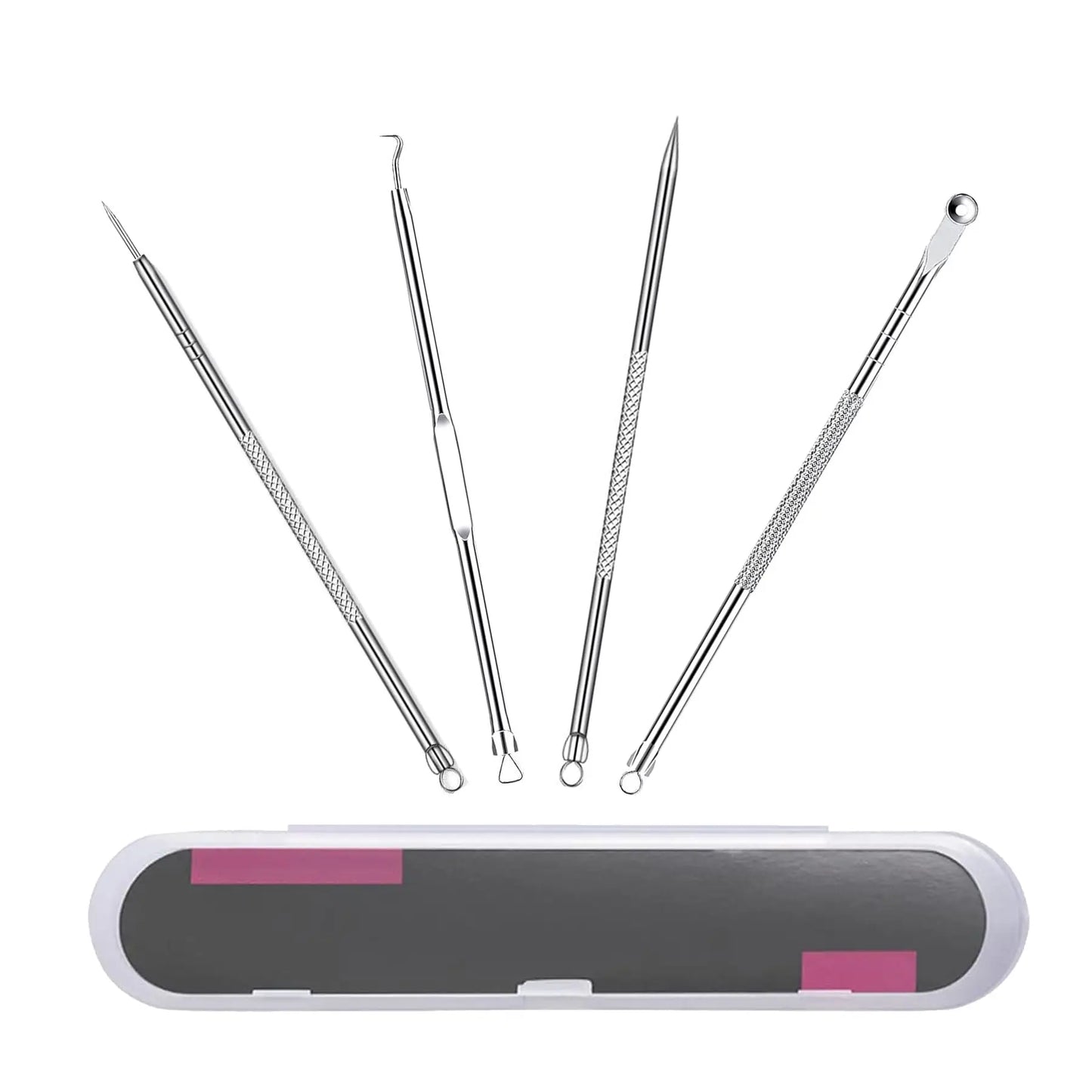 4-Pack Stainless Steel Blackhead & Comedone Extractor Kit