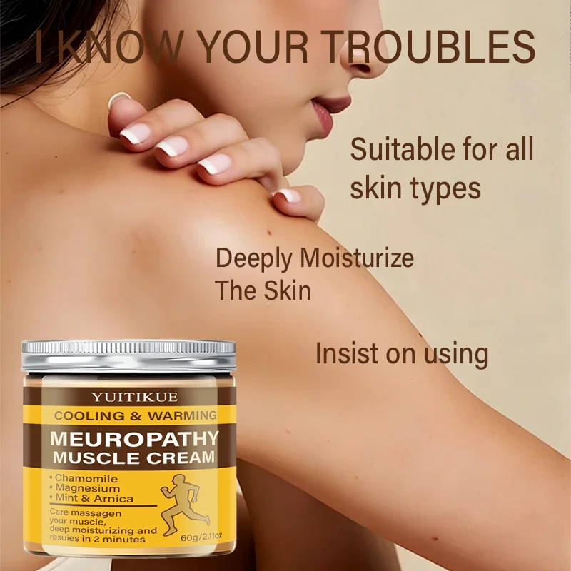 YUITIKUE Neuropathy Muscle Cream | Magnesium Arnica Mint Relief Muscle Relief Cream Peaceful Pleasures Health and Wellness
