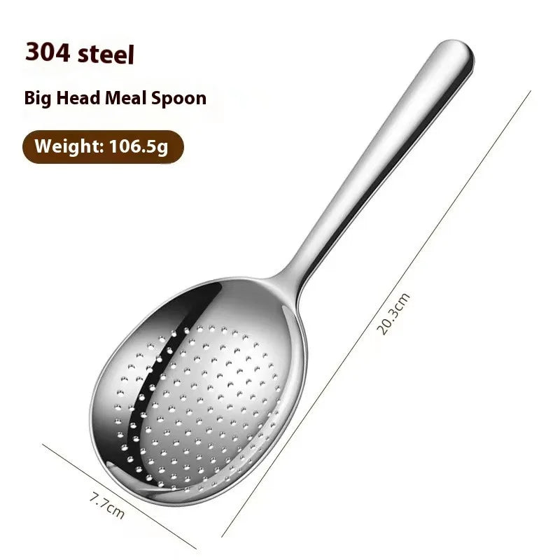 Stainless Steel Ladles For Serving Soup Rice Serving Spoon Drain Hole Heat Insulated Handle Kitchen Utensils For Daily Use Hot Peaceful Pleasures Health and Wellness