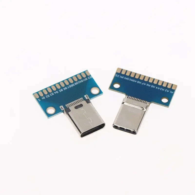New 2Pcs USB 3.1 Type C Connector 24P Male Female Plug Receptacle Adapter To Solder Cable Test Board PCB DIY Adapter Peaceful Pleasures Health and Wellness