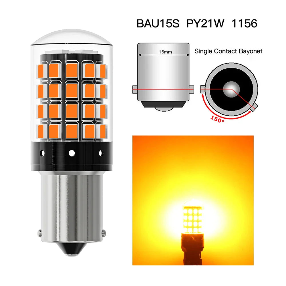 ASLENT 2-Pack 54-SMD LED Bulbs | Turn Signal Brake Reverse 12V