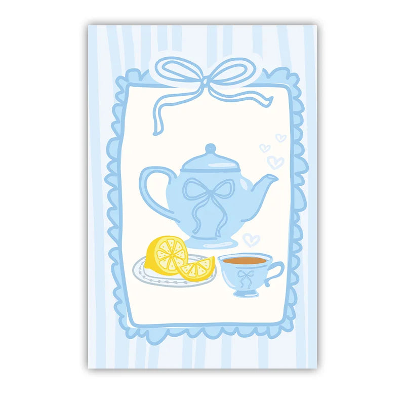 Kitchen Wall Art, Nordic funny Lemon Dessert Canvas Painting, Minimalist Poster Print for Dining Room Wall Decor Peaceful Pleasures Health and Wellness 09 15x20cm No Frame China Mainland