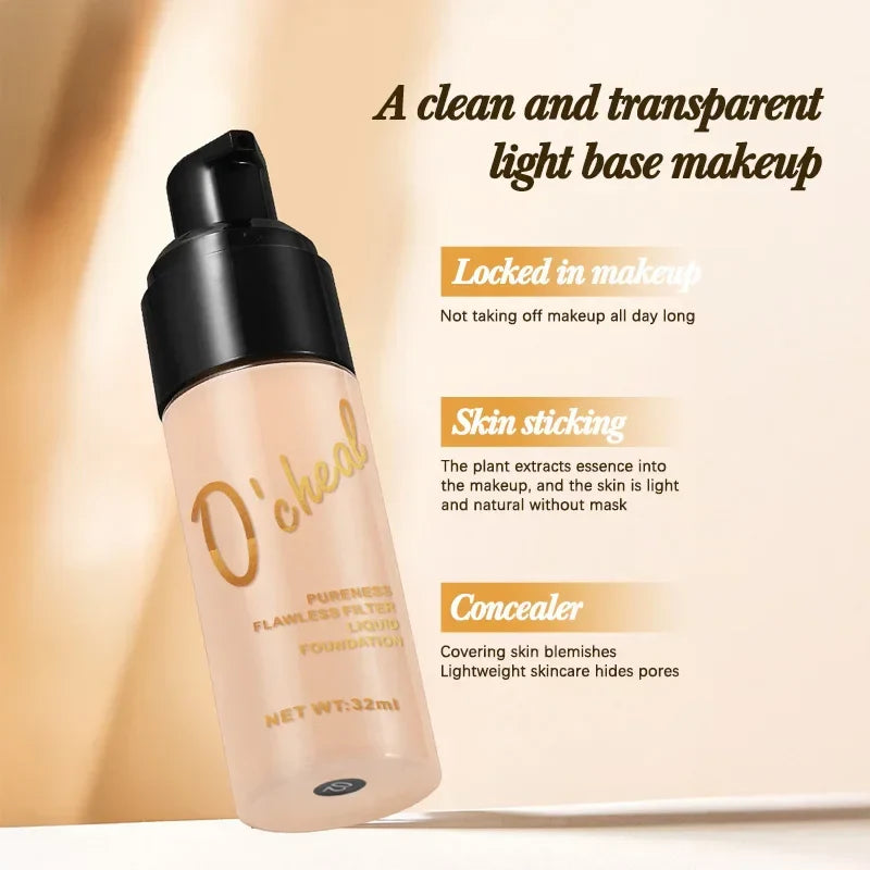 OCHEAL Full Coverage Liquid Foundation BB Cream – Dark Skin