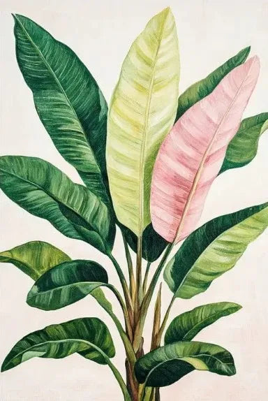 Tropical Plants Green Plants Golden Petals Aesthetic Posters Prints Modern Home Minimalist Style Decorative Art Canvas Painting Peaceful Pleasures Health and Wellness us1 5 20x30cm