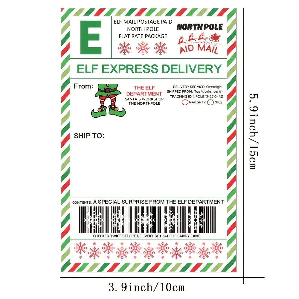 North Pole Delivery Labels Christmas Holiday Package Stickers Fill-in