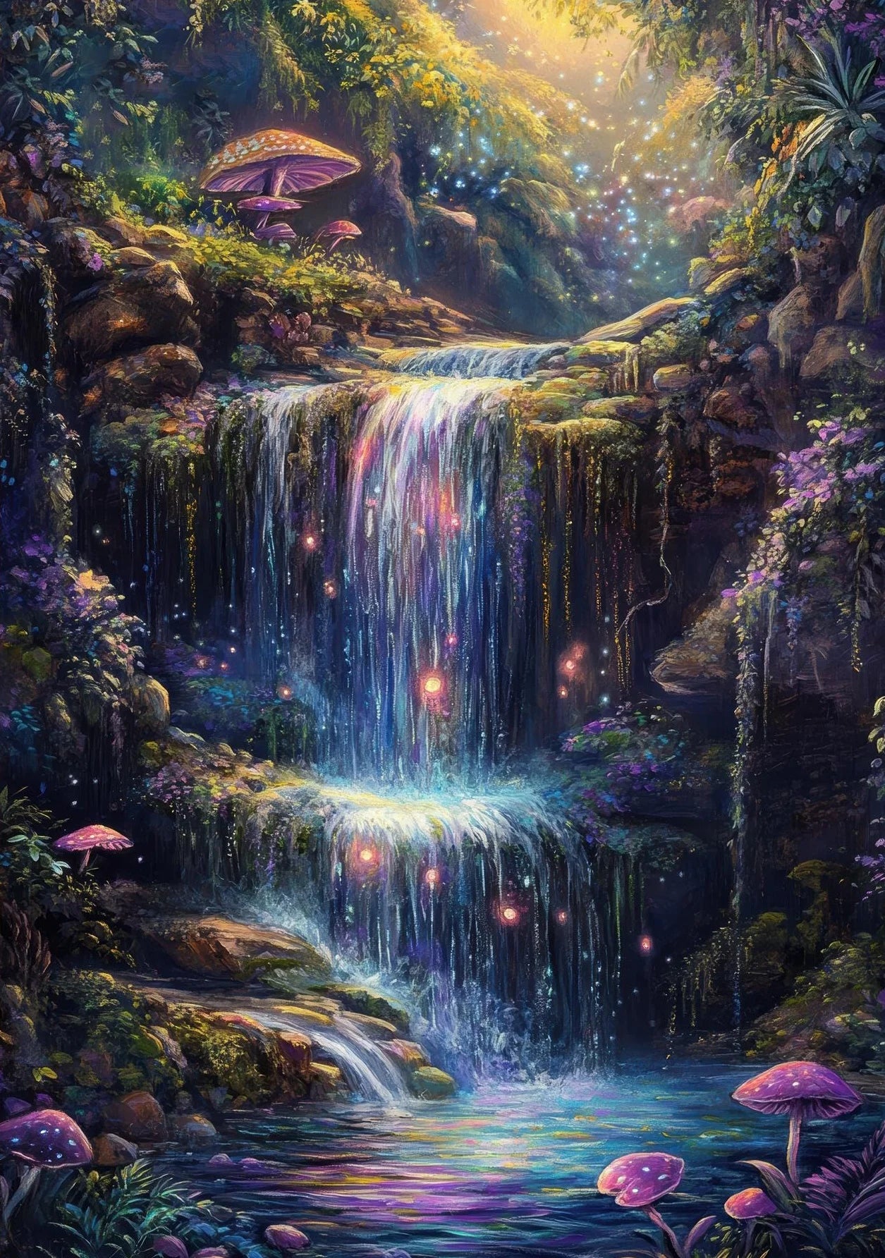 Fairy Enchanted Woodland Canvas Wall Art | Fantasy Forest Poster Canvas Wall Art Peaceful Pleasures Health and Wellness 2 50x70cm Unframed