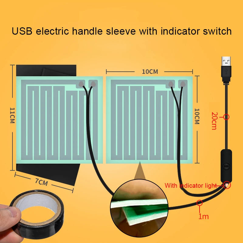 USB Heated Motorcycle Grips – Adjustable Winter Handlebar Warmth