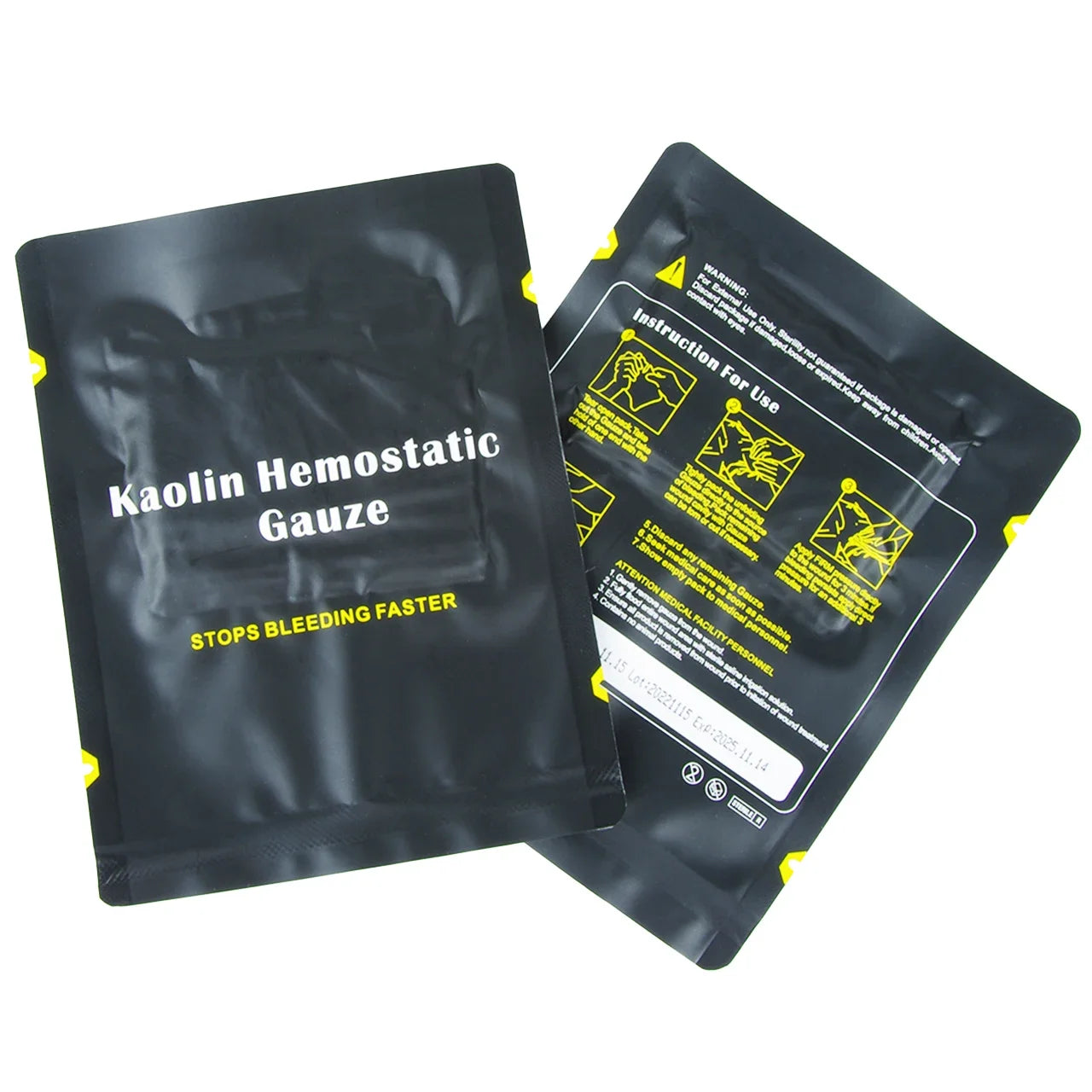 1.5/3.75M Hemostatic Kaolin Gauze Combat Emergency Trauma Z-Fold Soluble For Ifak Tactical First Aid Kit Medical Wound Dressing Peaceful Pleasures Health and Wellness