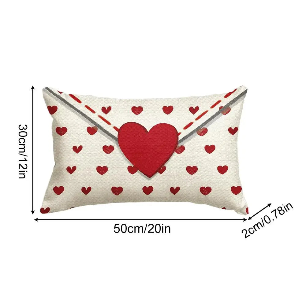 Pillow Case Red White Decorative Pillowcases Valentine's Day Envelope Throw Pillow Cover for Holiday Winter Home Bedroom Couch Peaceful Pleasures Health and Wellness Red