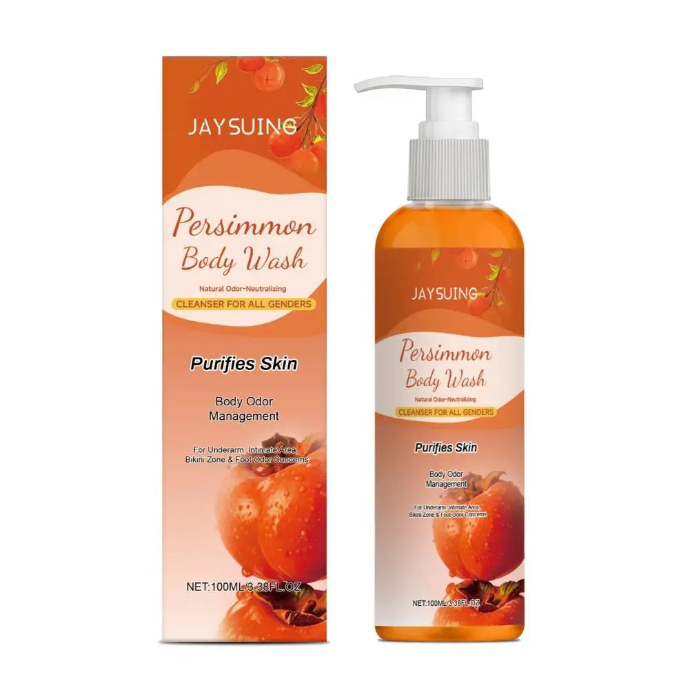 Persimmon Shower Gel Persimmon Extract For Men and Women Gentle on All Skin Types Deodorizing Soap Rose Scent Peaceful Pleasures Health and Wellness A 100ML Moisturizing