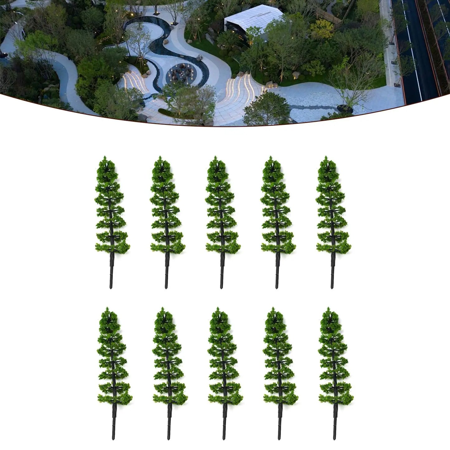 10 Pine Tree Model Green Scale Railway Layout Miniature Sand Table