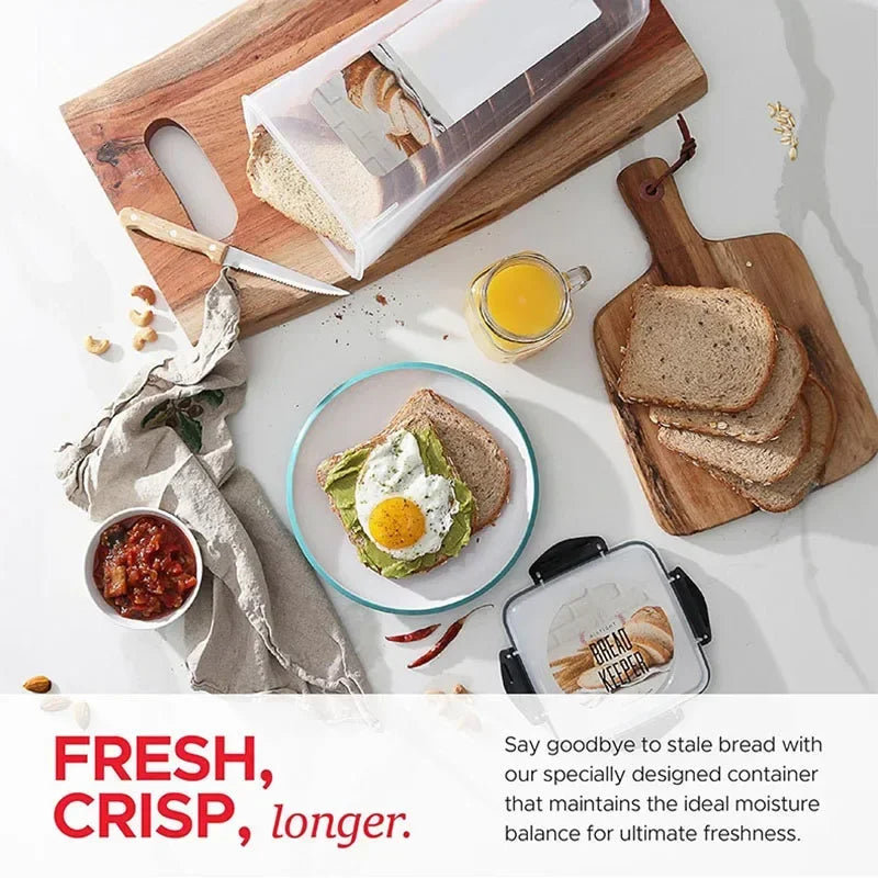 Airtight Bread Box with Sealing Lid & Pull-Out Tray | BPA-Free