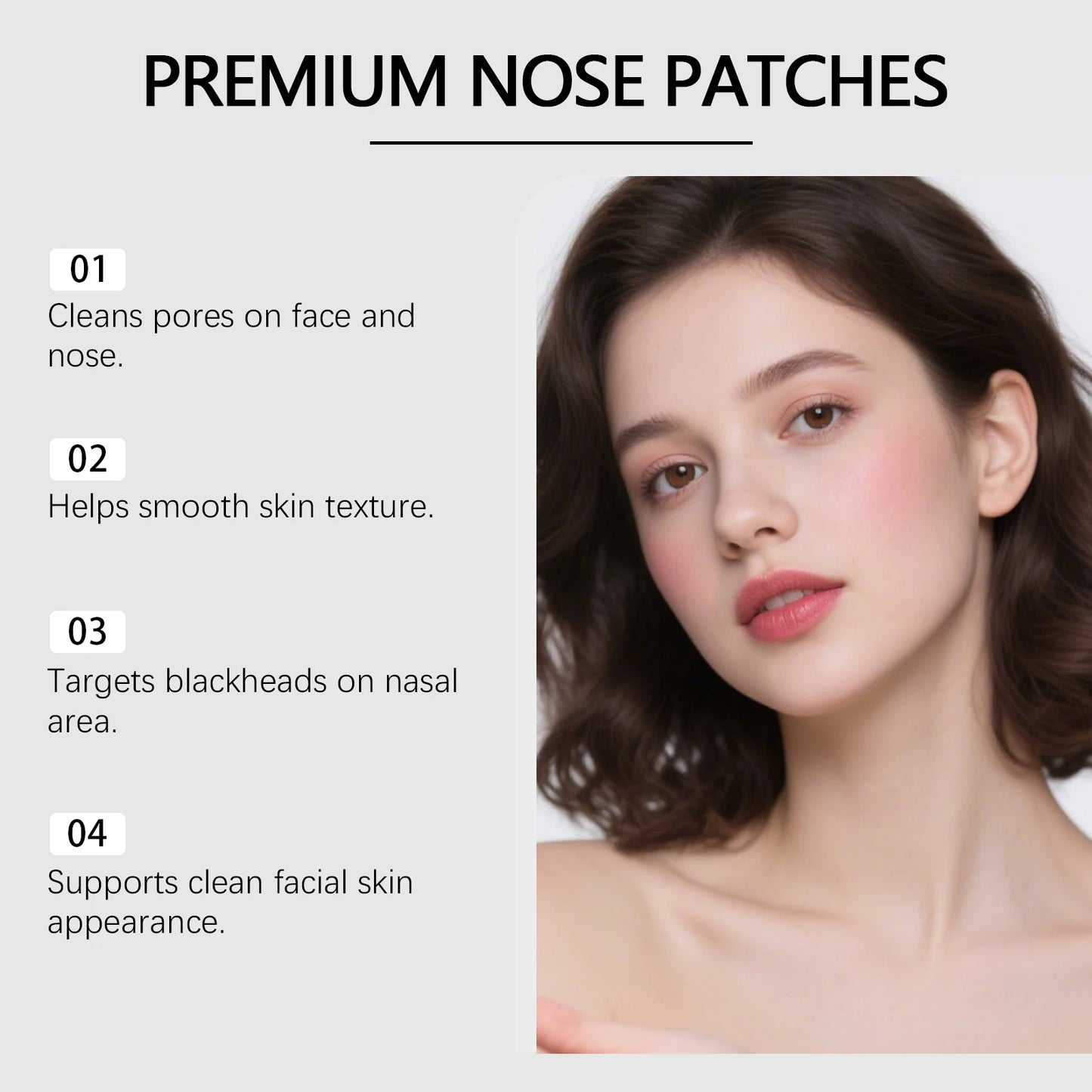 Blackhead Remover Nose Strips – Charcoal, Niacinamide & Hyaluronic Acid