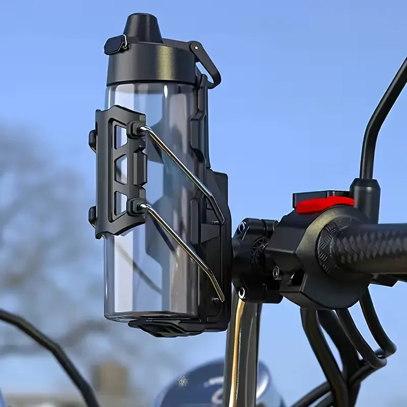 Universal Motorcycle Cup Holder – No-Drill 360° Handlebar Mount