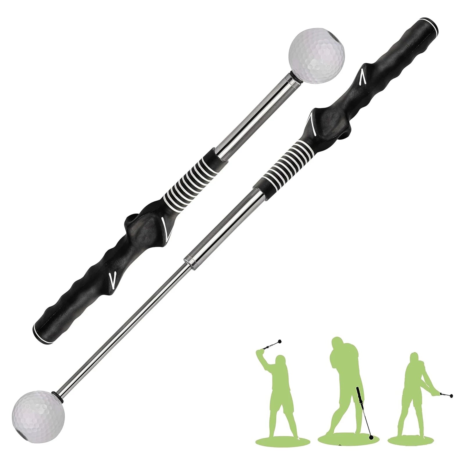 Retractable Golf Swing Training Aid Portable Grip with Click Feedback for Indoor Practice Golf Accessories Peaceful Pleasures Health and Wellness